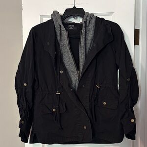 Active USA Black Utility Jacket with Gray Faux Lining